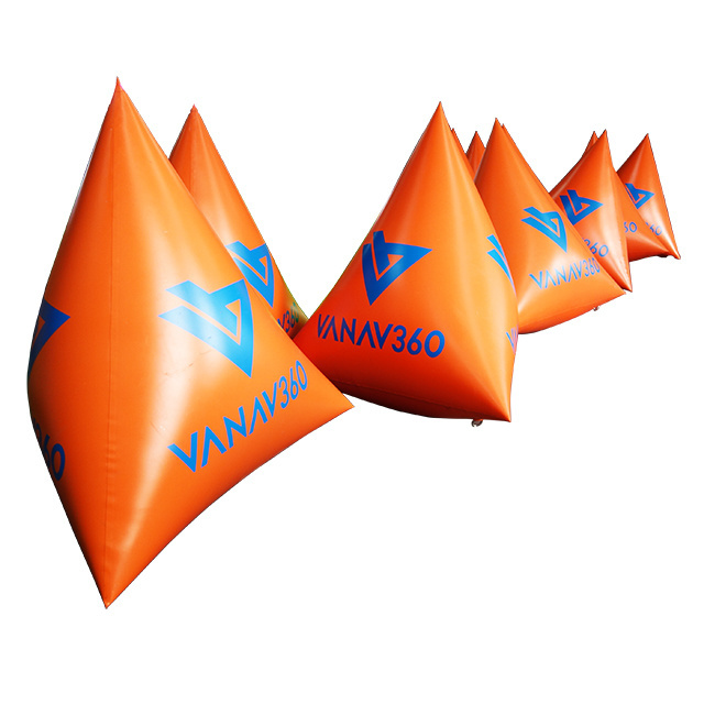 Customized Large Floating Inflatable Triangle Buoy For Water Event