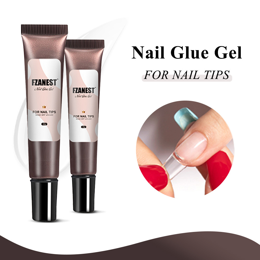 FZANEST Nails supplies Salon super tube nail glue mail tip glue gel 20g gel x solid nail tips glue gel