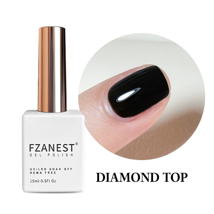 FZANEST hema free gel top coat nowipe high shine diamond