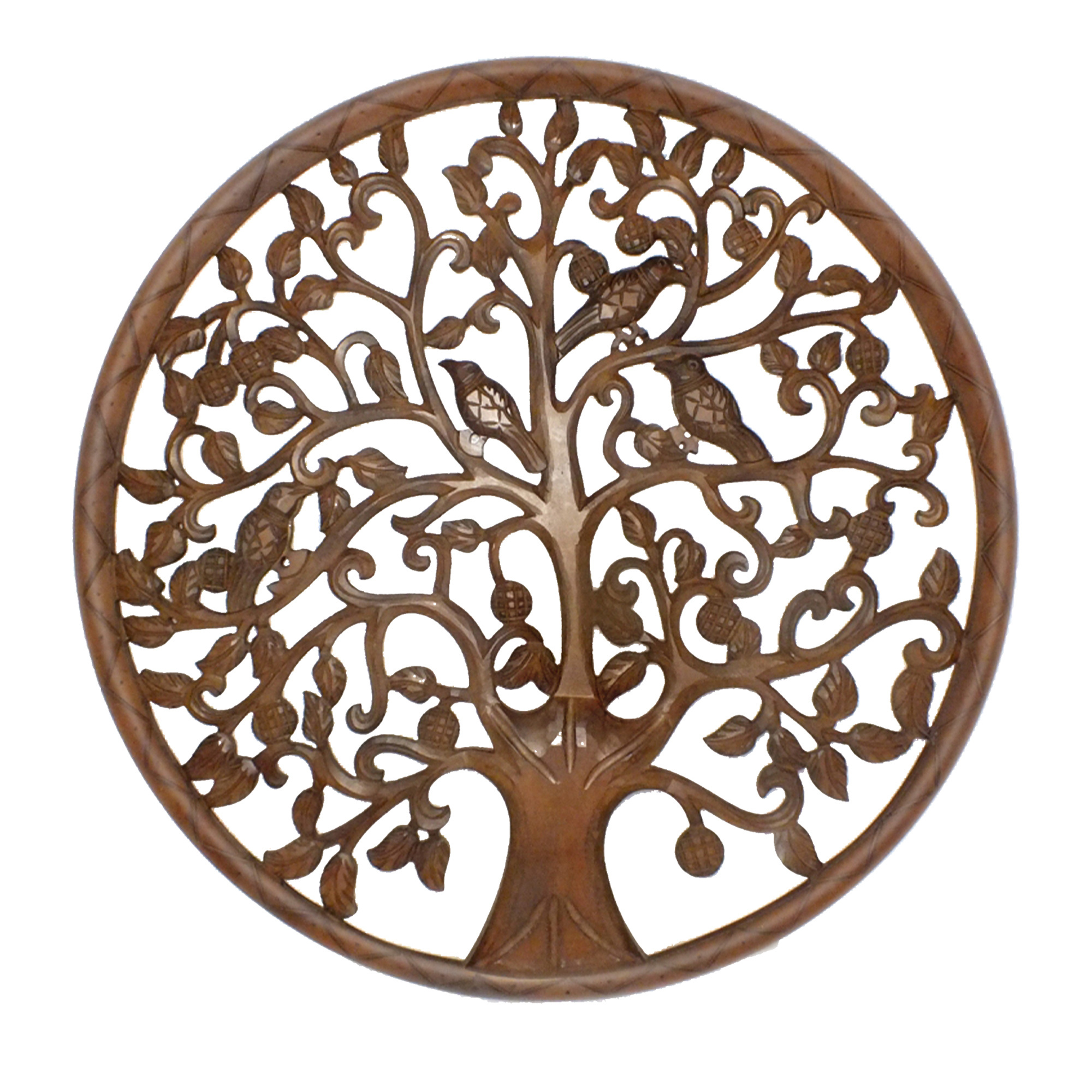 Minimalist Wood Wall Decor Living Room Round Wall Decoration Hanging Carving Wall Art Tree of Life Art Home Decor