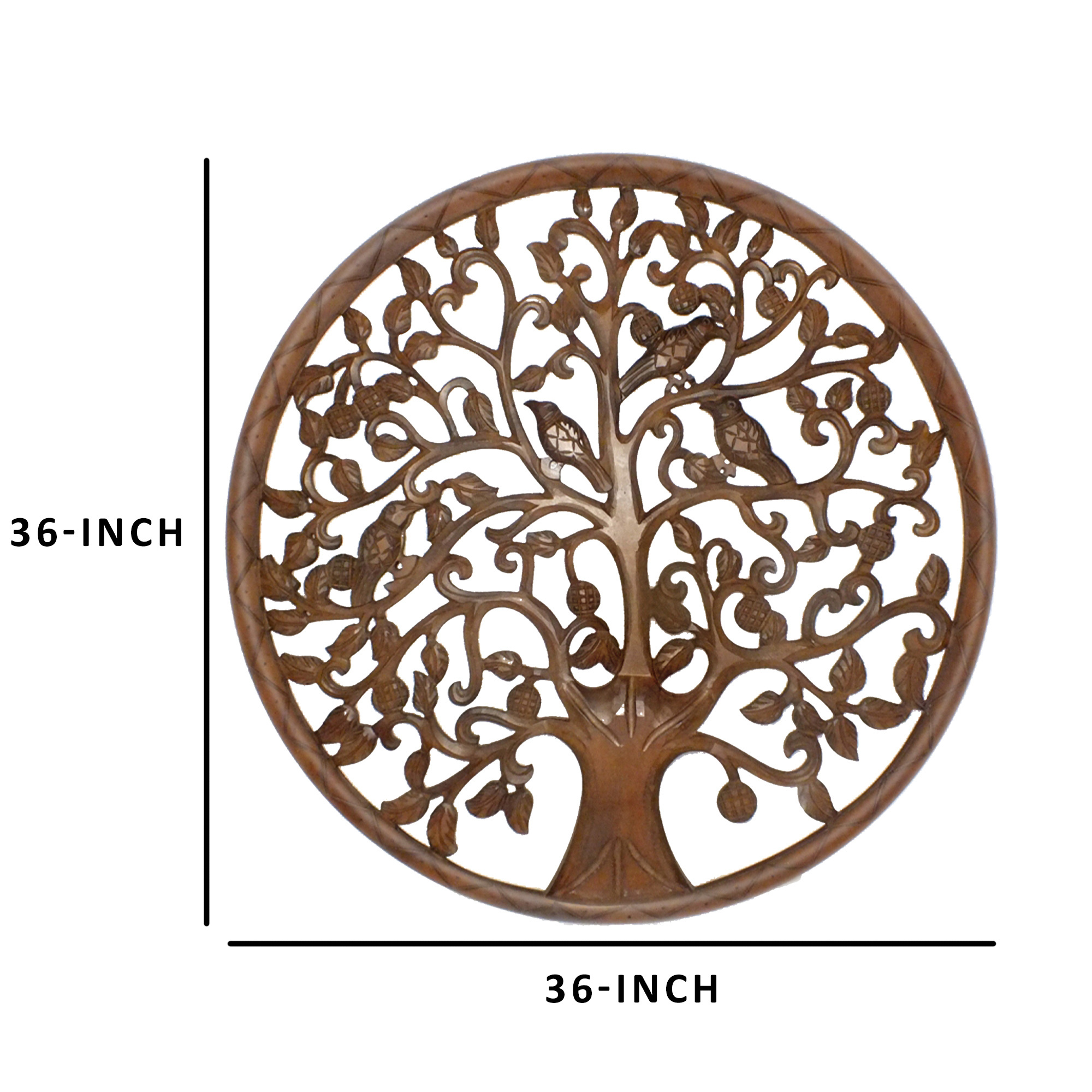 Minimalist Wood Wall Decor Living Room Round Wall Decoration Hanging Carving Wall Art Tree of Life Art Home Decor