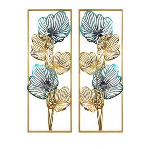 Modern Luxury Metal Flower Wall Art Wall Decor Unique Gold Hanging Arts Crafts Home Wall Decor Flower Metal Frame Hanging Art