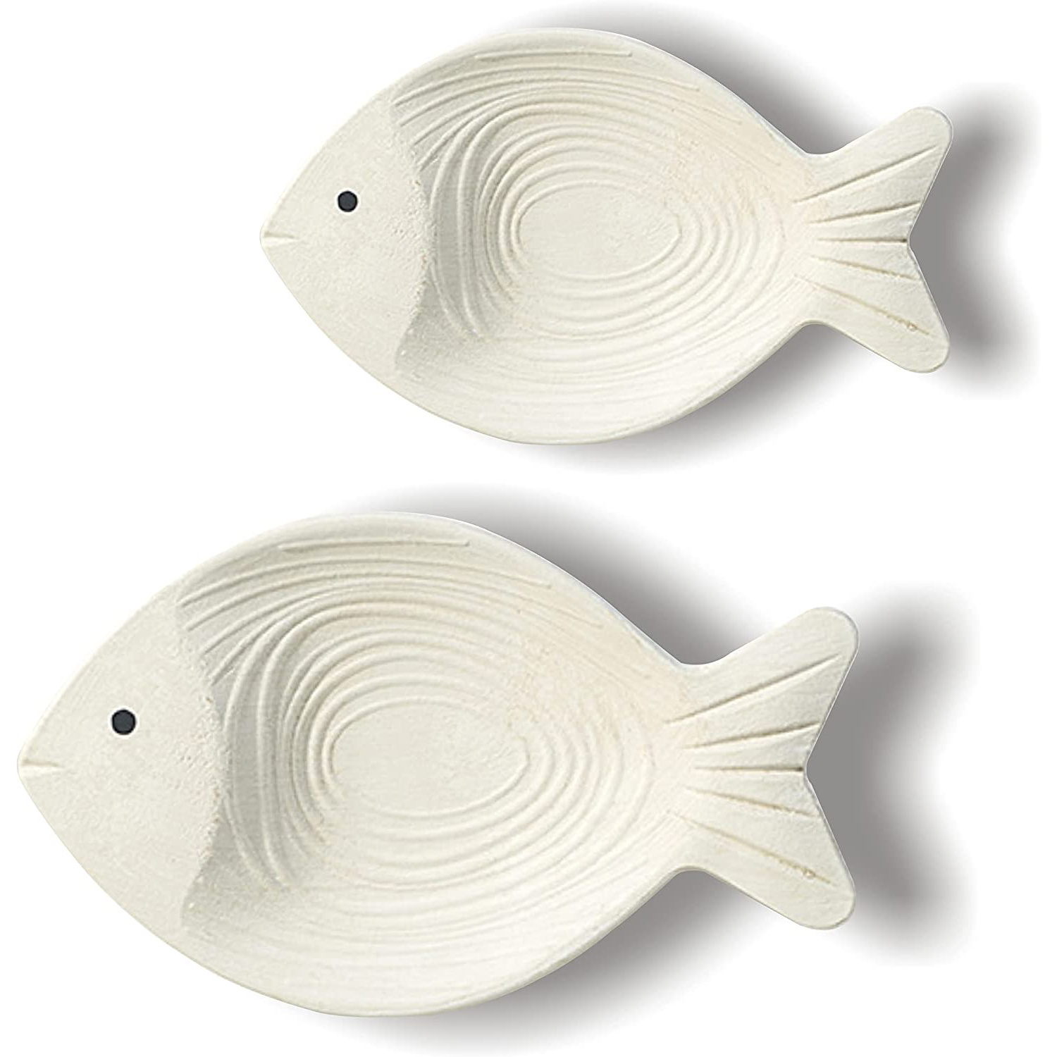 Coastal Decor 2 PCS Beach Bathroom Nautical Wall Decor Fish Home Decor Fish Hanging Wall Art Wood Horizontal