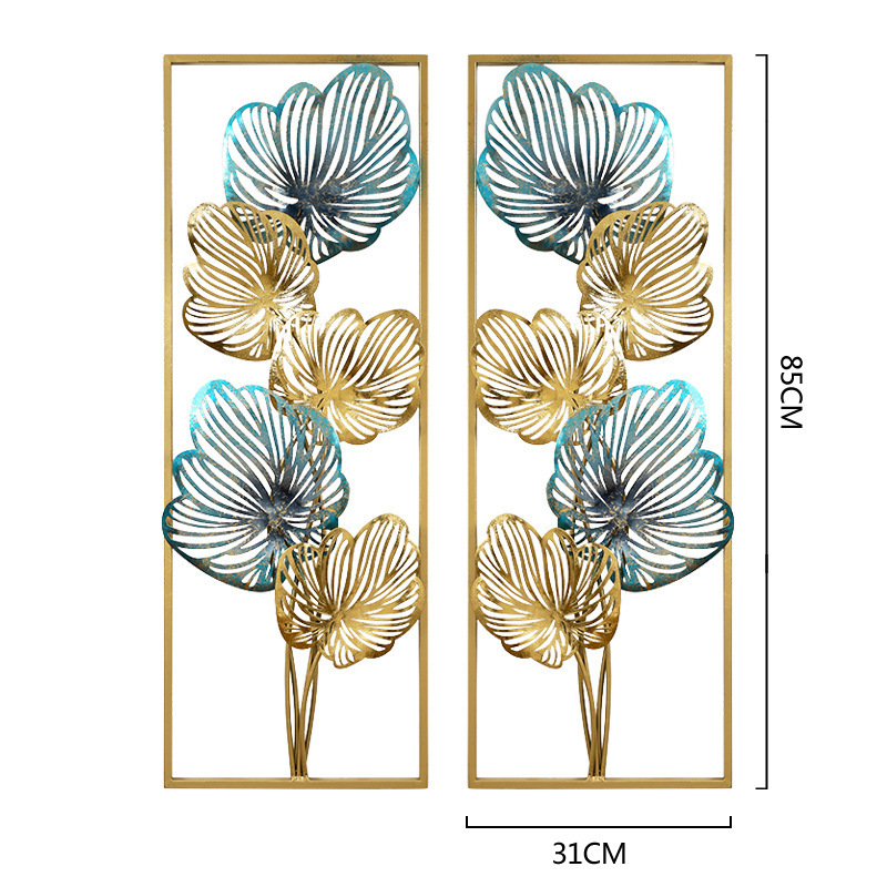 Modern Luxury Metal Flower Wall Art Wall Decor Unique Gold Hanging Arts Crafts Home Wall Decor Flower Metal Frame Hanging Art