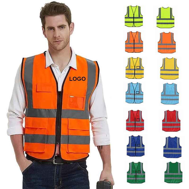 Wholesale Custom High Visibility Uniform Reflective Vest Led Security Engineer Work Construction Road Work Safety Vest With Logo