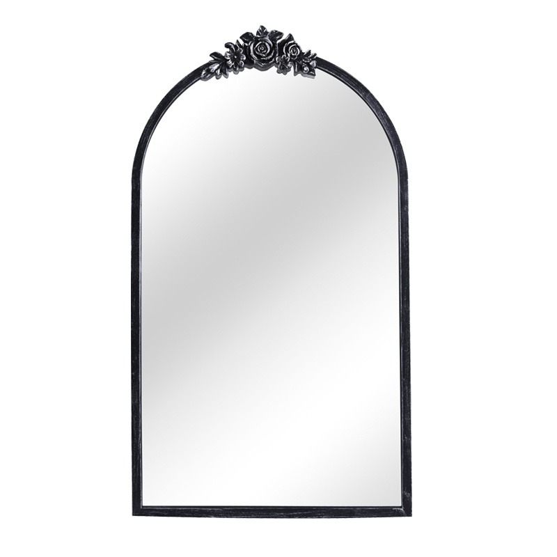 Modern design silver black arch shaped mirror hotel lobby wall decoration