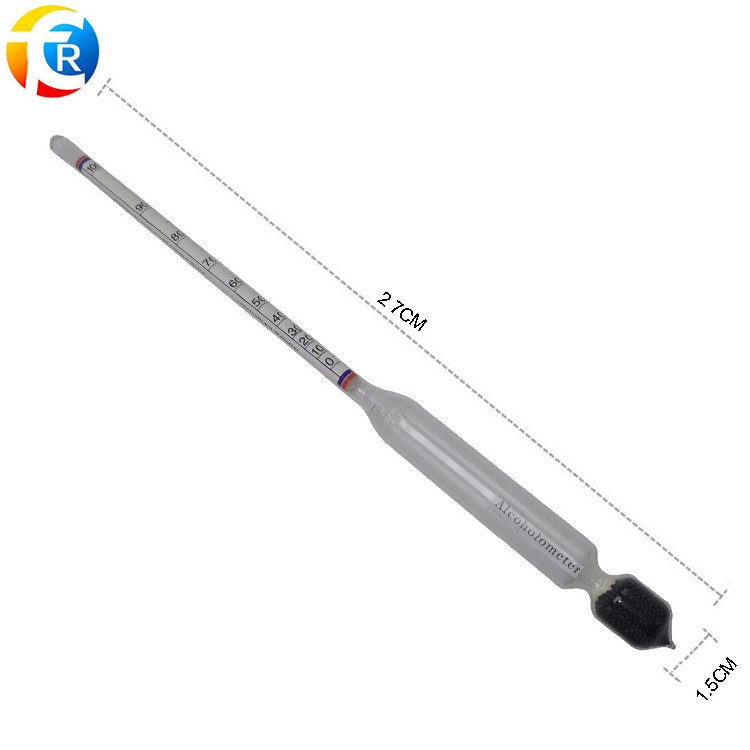 0-100% Alcohol Hydrometer Scale Alcoholmeter Glass Tester Alcohol Density Meter Home Beer Wine Brewing