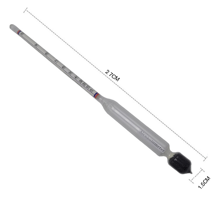 0-100% Alcohol Hydrometer Scale Alcoholmeter Glass Tester Alcohol Density Meter Home Beer Wine Brewing