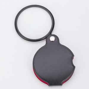 Leather Folding Mini 8X50mm Magnifying Glass Magnifier for Reading Jewelry Science Coins