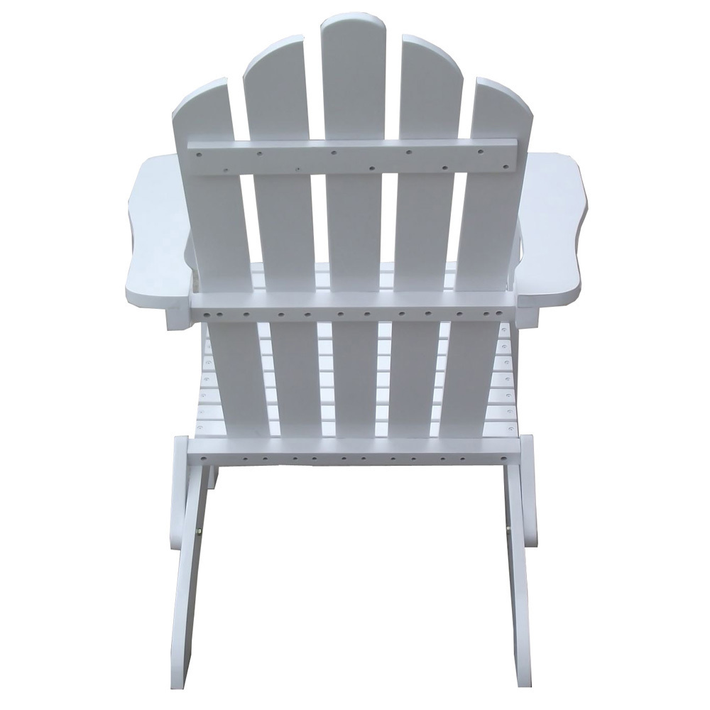 Foldable white leisure garden reclining fir wood Adirondack chair for beach