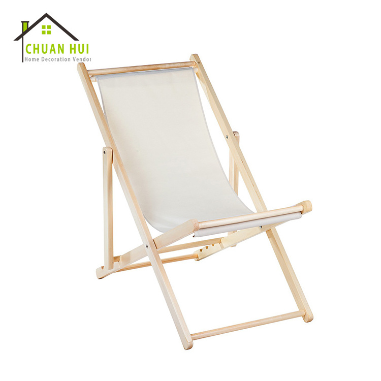 Wholesale wood beach outdoor relax lounge deck chair