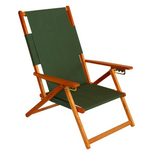 Wood outdoor folding adjustable chaise lounge chairs beach pool side deck chair with pillow and cushion