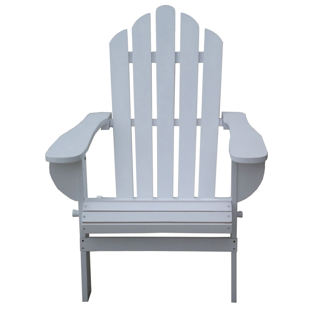 Foldable white leisure garden reclining fir wood Adirondack chair for beach