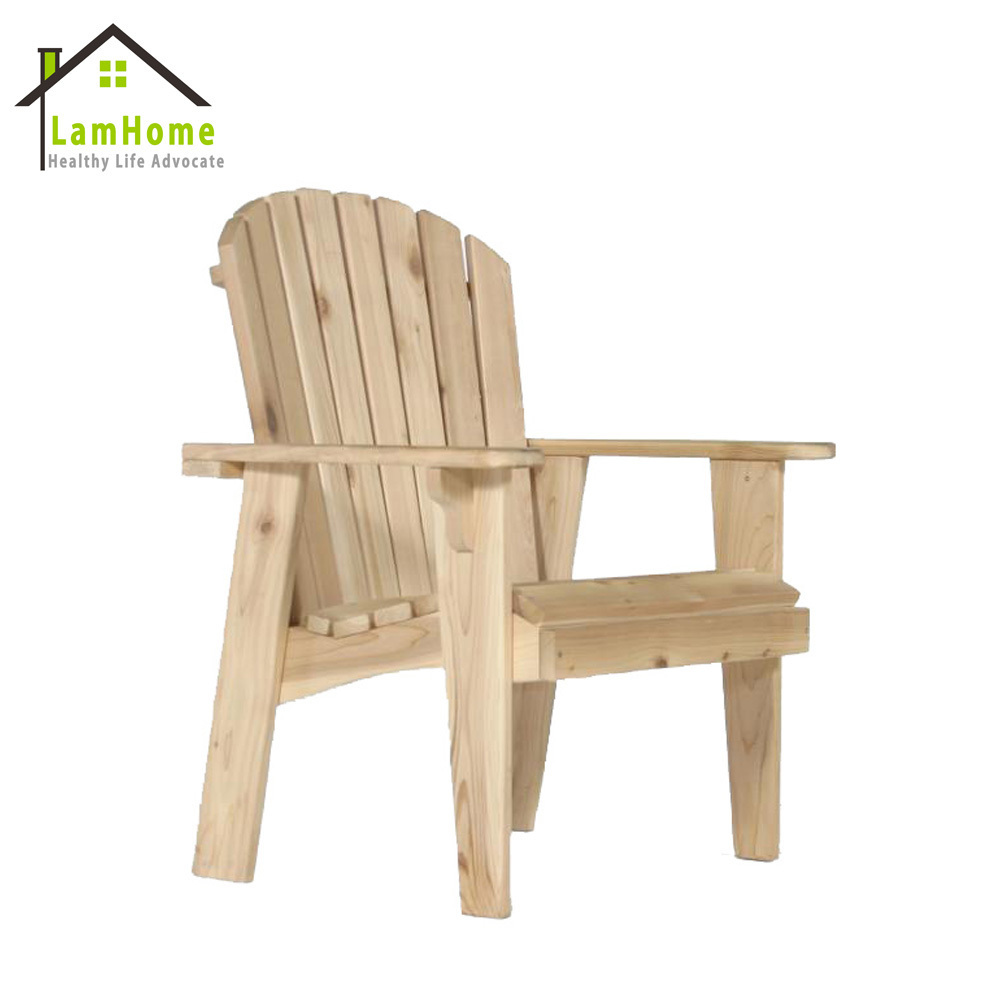 Unfinished heavy duty garden leisure wood rocking Adirondack chair for outdoor gazebo