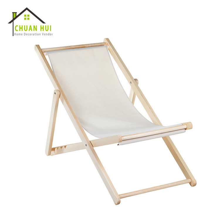 Wholesale wood beach outdoor relax lounge deck chair