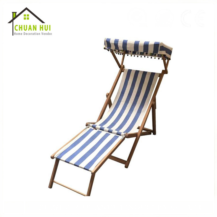 Luxury personalize swim pool sun wood deck chair with armrests , umbrella beach chairs