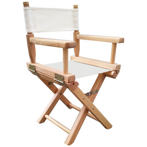 Custom high quality small MOQ portable antique wooden kids folding director chair