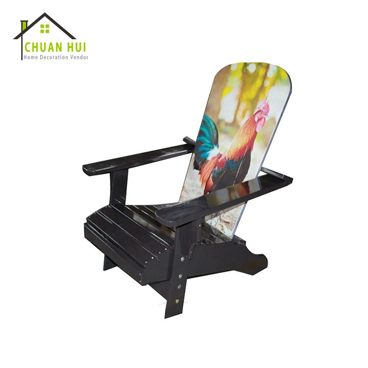 Painted black patio adirondack chair for sale garden outdoor HDPE resin wood chair