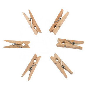 Wood Clip Clothespins Medium  1 1/8 Inch White Paper Craft Card Supplies Clothespins 50 Clothes Pins/Pack