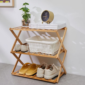 3-Tier Bamboo Shoe Storage Organizer Bamboo Shoe Rack Shoe Organizer Rack Multifunctional Storage