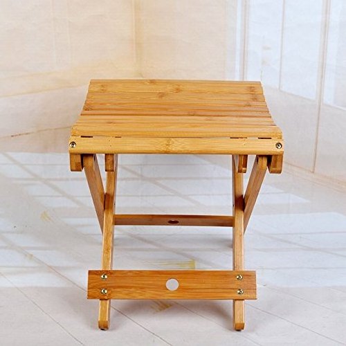 Fully Assembled Natural Bamboo Folding Stool for Shaving Shower Foot Rest Bamboo Folding Chair