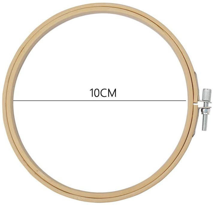 10cm Mini Embroidery Hoops Frames, Round Wood Bamboo Circle Cross Stitch Hoop Ring Supplies For DIY Art Craft Sewing