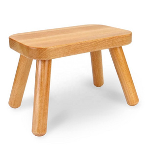 Bamboo Kids Sit or Step Stool Children's Furniture Solid Hard Seat Stool Solid Wood Stool Step