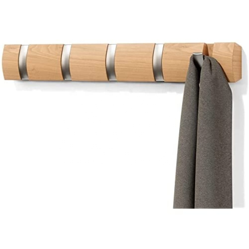 Coat Rack Wall-Mounted Hanger Wood Wall Hooks Wooden Hangers For Clothes