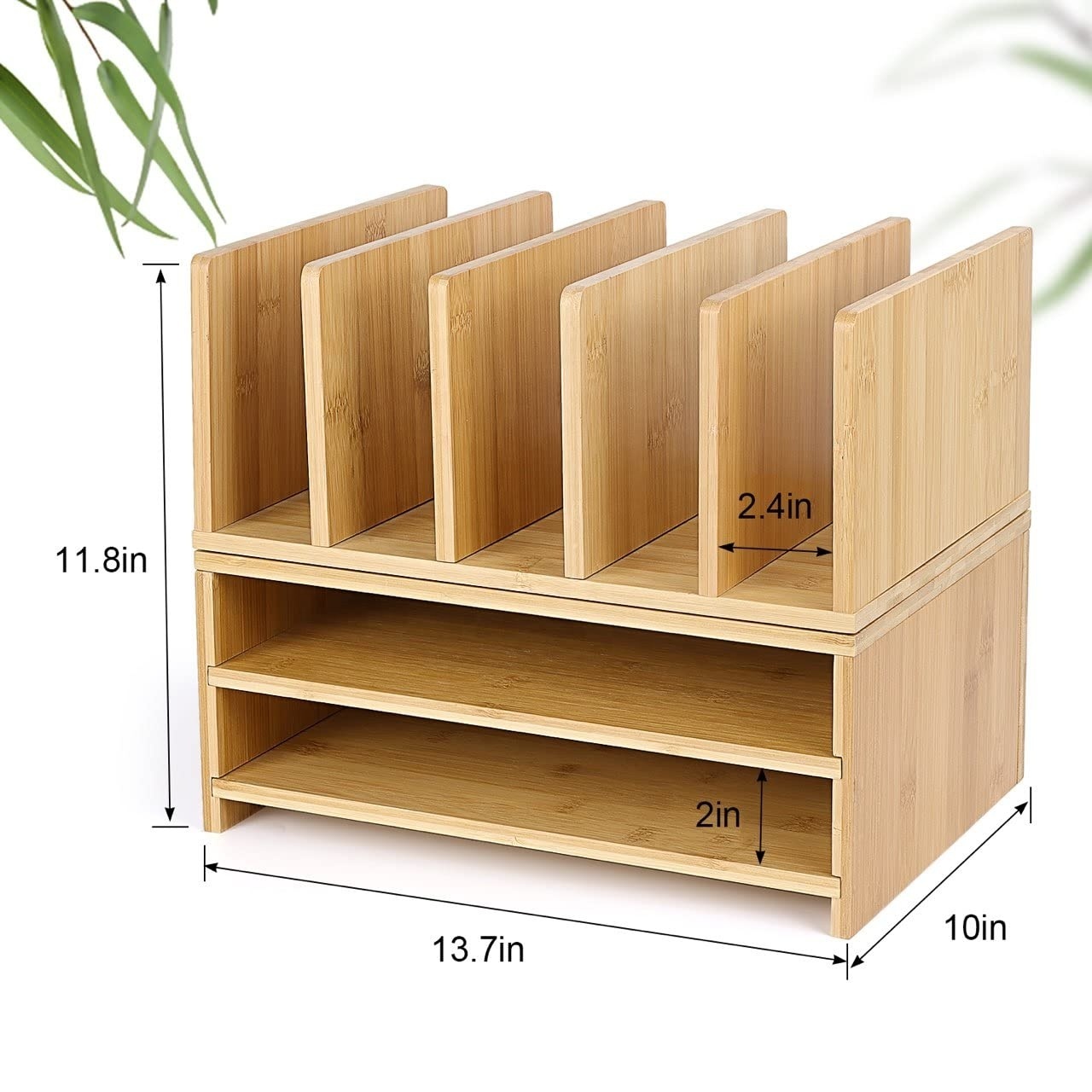 Office Desk Accessories Bamboo Workspace Document Storage Organizer Rack Wooden File Folder Office Desktop Storage Rack