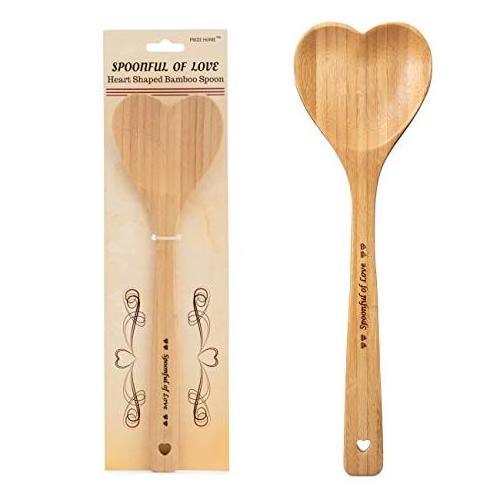 Wooden Heart Spoons Heart Shaped Bamboo Spoon Kitchenware for Cooking with Love, Unique Mother's Day Gifts for Cooks