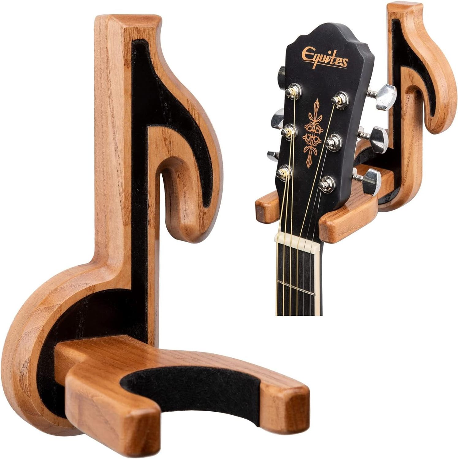 Guitar Holder Wall Mount Ash Wooden Hanger Hook Stand Rack for Electric Classic Musical Instruments Guitars Easy to Assemble