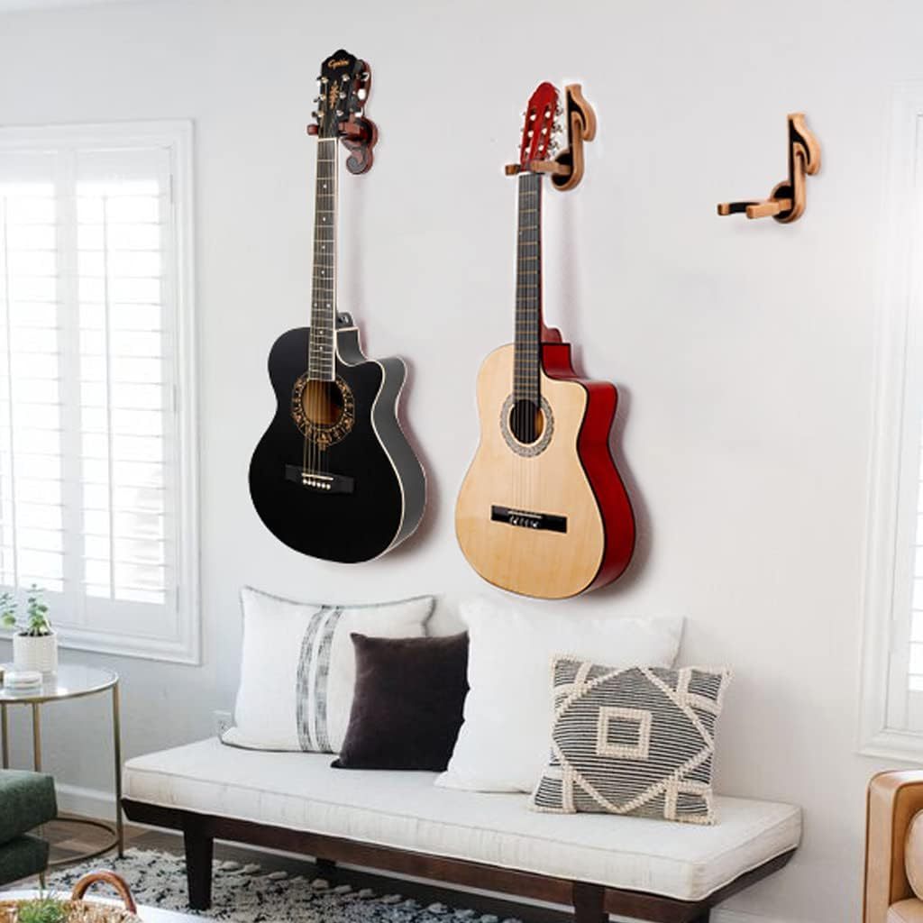 Guitar Holder Wall Mount Ash Wooden Hanger Hook Stand Rack for Electric Classic Musical Instruments Guitars Easy to Assemble