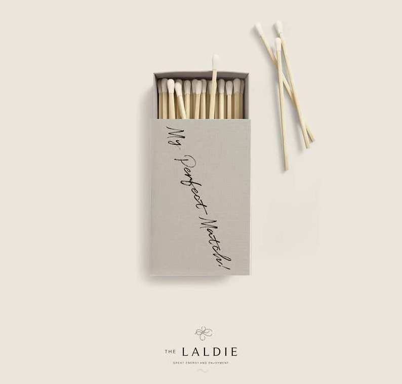 Long wooden stick matches with custom match box for candle