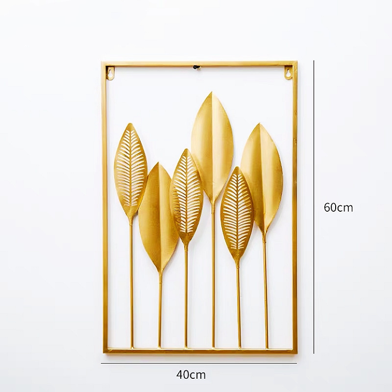 FYTCH 40x60cmH Leaf Wall Hanging Decor Gold Wall Decor Home Decor Metal Wall Art for Kitchen Bedroom Living Room