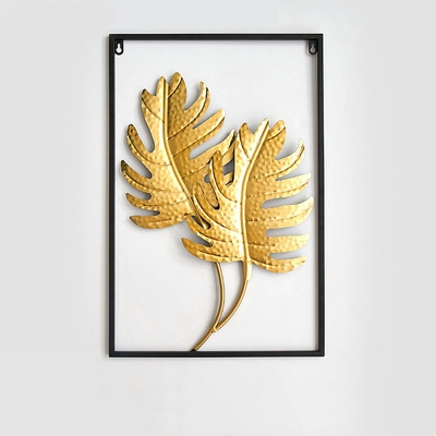 FYTCH 40x60cmH Leaf Wall Hanging Decor Gold Wall Decor Home Decor Metal Wall Art for Kitchen Bedroom Living Room