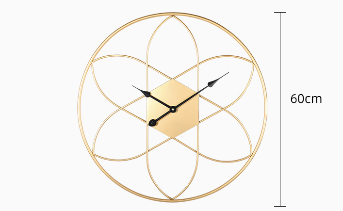 FYTCH Modern Style Fashion Round Metal Gold Color Wall Clocks Nordic Living Room Bedroom Clocks Decor