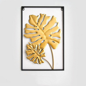 FYTCH 40x60cmH Leaf Wall Hanging Decor Gold Wall Decor Home Decor Metal Wall Art for Kitchen Bedroom Living Room