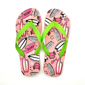 Colorful Printed Women Slippers PVC Strap Logo Custom Wholesale Womens Flip Flops