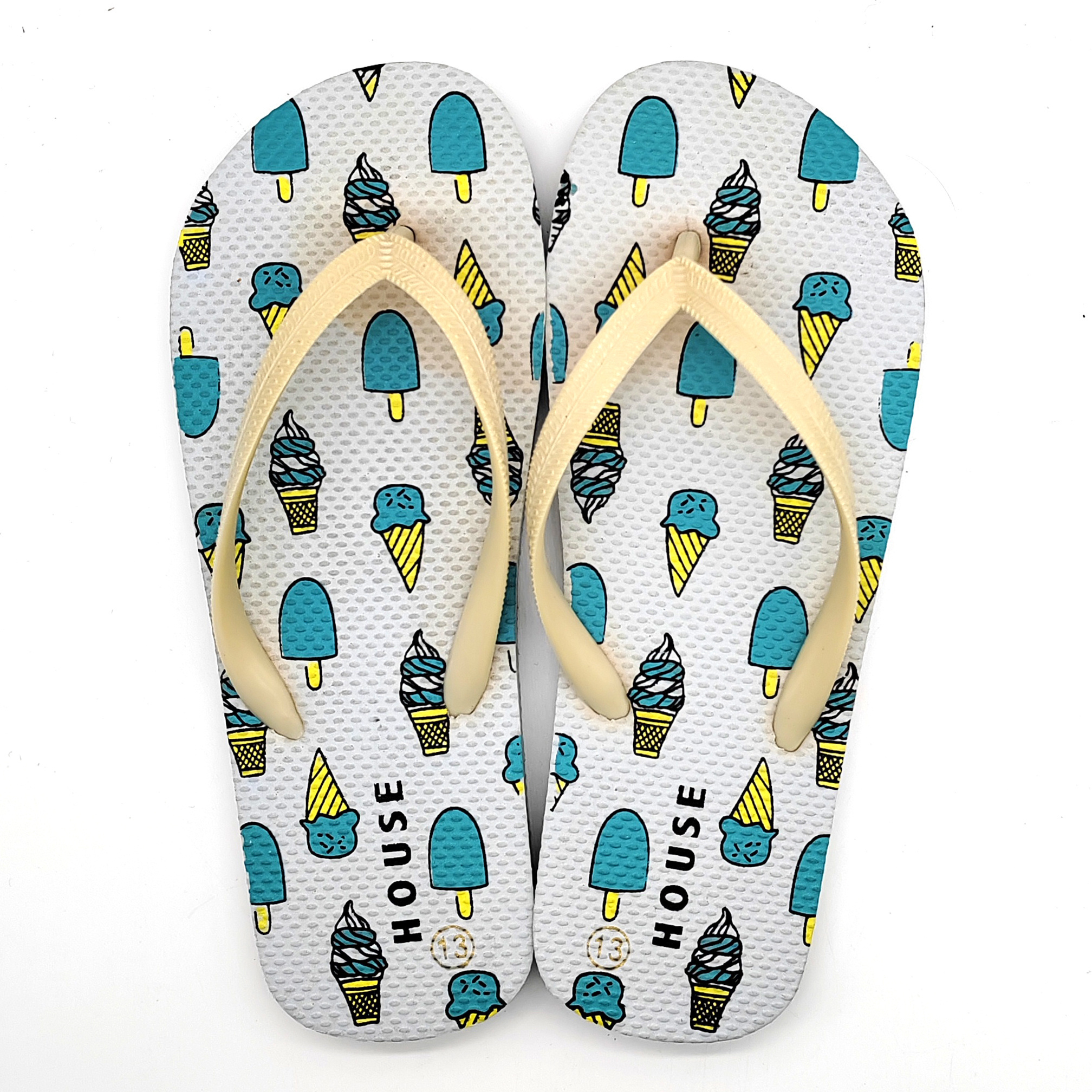 Colorful Printed Women Slippers PVC Strap Logo Custom Wholesale Womens Flip Flops