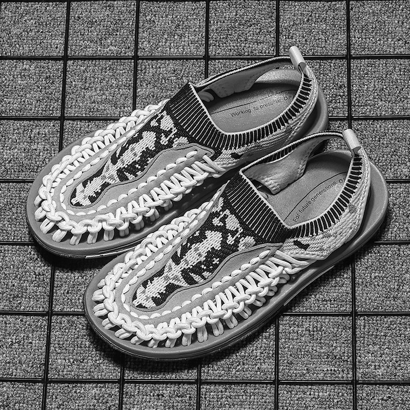 Summer hot selling causal weave rope sandals custom slide summer sport sandals for men and women