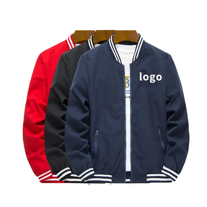 Wholesale Men's Custom Quick-Dry Varsity Baseball Jacket 100% Polyester Windbreaker Waterproof Plus Size Regular Length