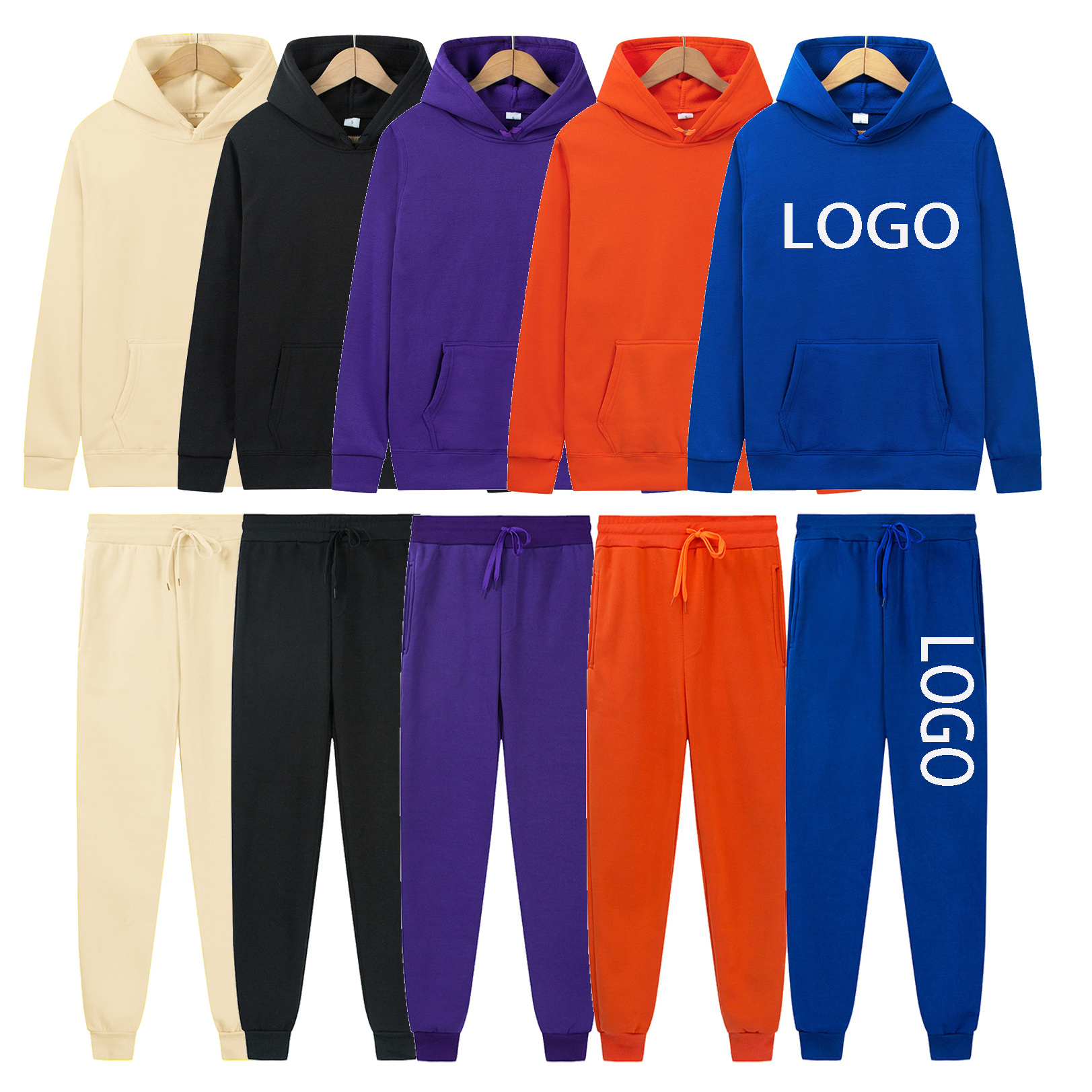 Hot Sale Custom Sweat Suits Tech Fleece Tracksuit Sweatsuit Unisex Sets Men's Sportswear Hoodie Set essentials hoodie