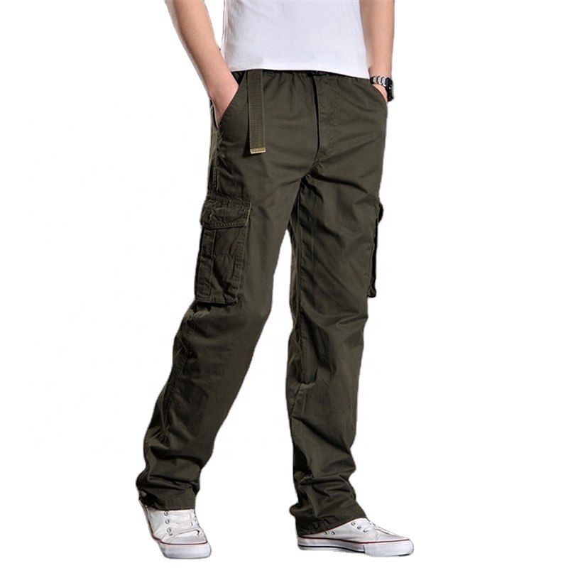 MP019 Men Cargo Jogger Pants Cargo Multi Pockets Custom Straight Track Pant Men Khaki Trousers Cargo Pants