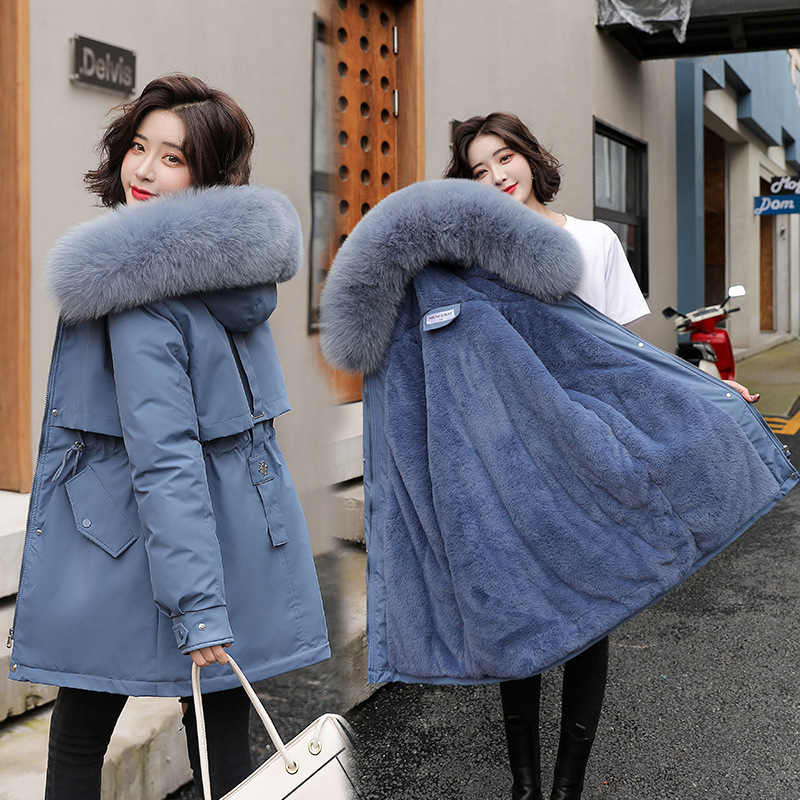 Cheap Clothes Women's Winter Casual Coat Fur Parka Women With Wool Collar Winter Jackets For Ladies winter clothes for women