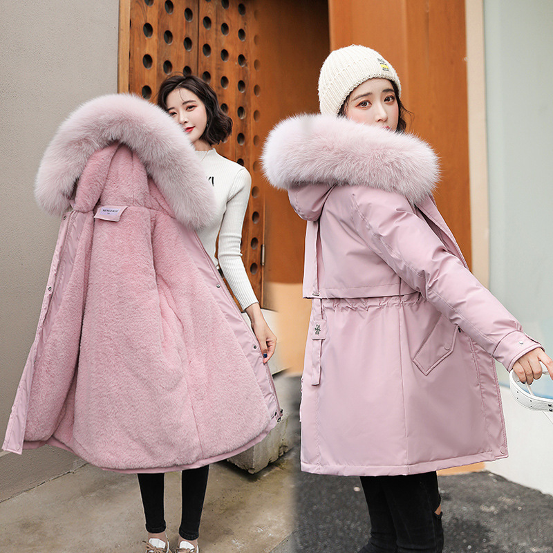 Cheap Clothes Women's Winter Casual Coat Fur Parka Women With Wool Collar Winter Jackets For Ladies winter clothes for women