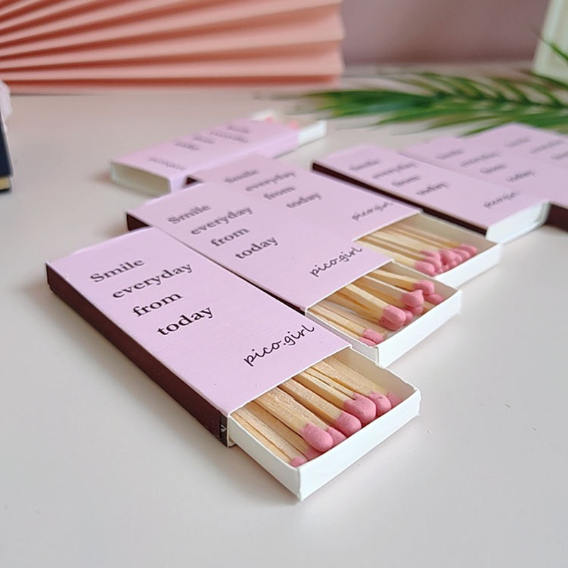 Matchbox Cheap Bulk Safety Matches Custom Wholesale Safety Pink Wood Matches household natural match