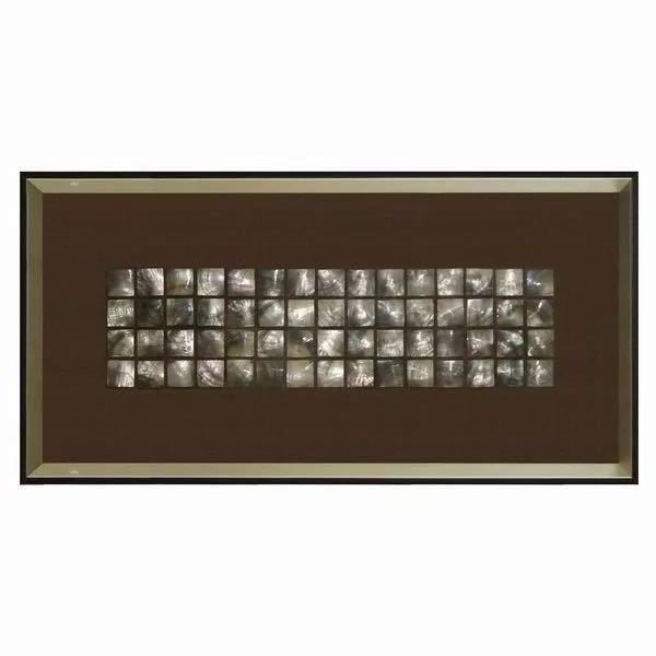 40x80cm Silver Seashell Shadow Box 3D Painting Frame Wall Art with Black Background