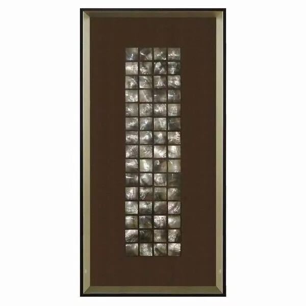 40x80cm Silver Seashell Shadow Box 3D Painting Frame Wall Art with Black Background