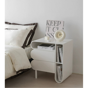 French style hot selling noble new design decorative bedside table modern storage nightstand minimalist with 2 drawers