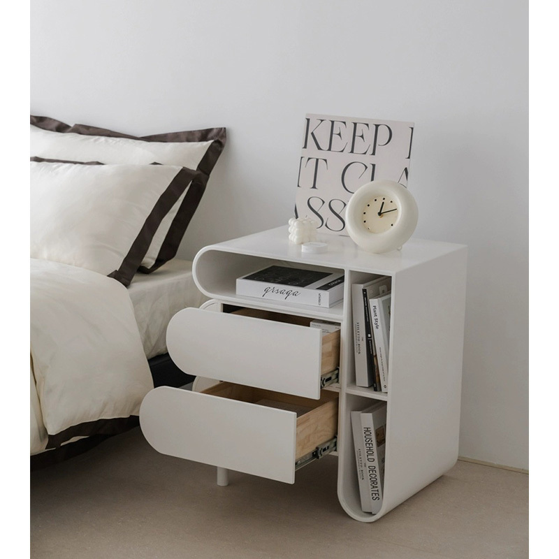 French style hot selling noble new design decorative bedside table modern storage nightstand minimalist with 2 drawers